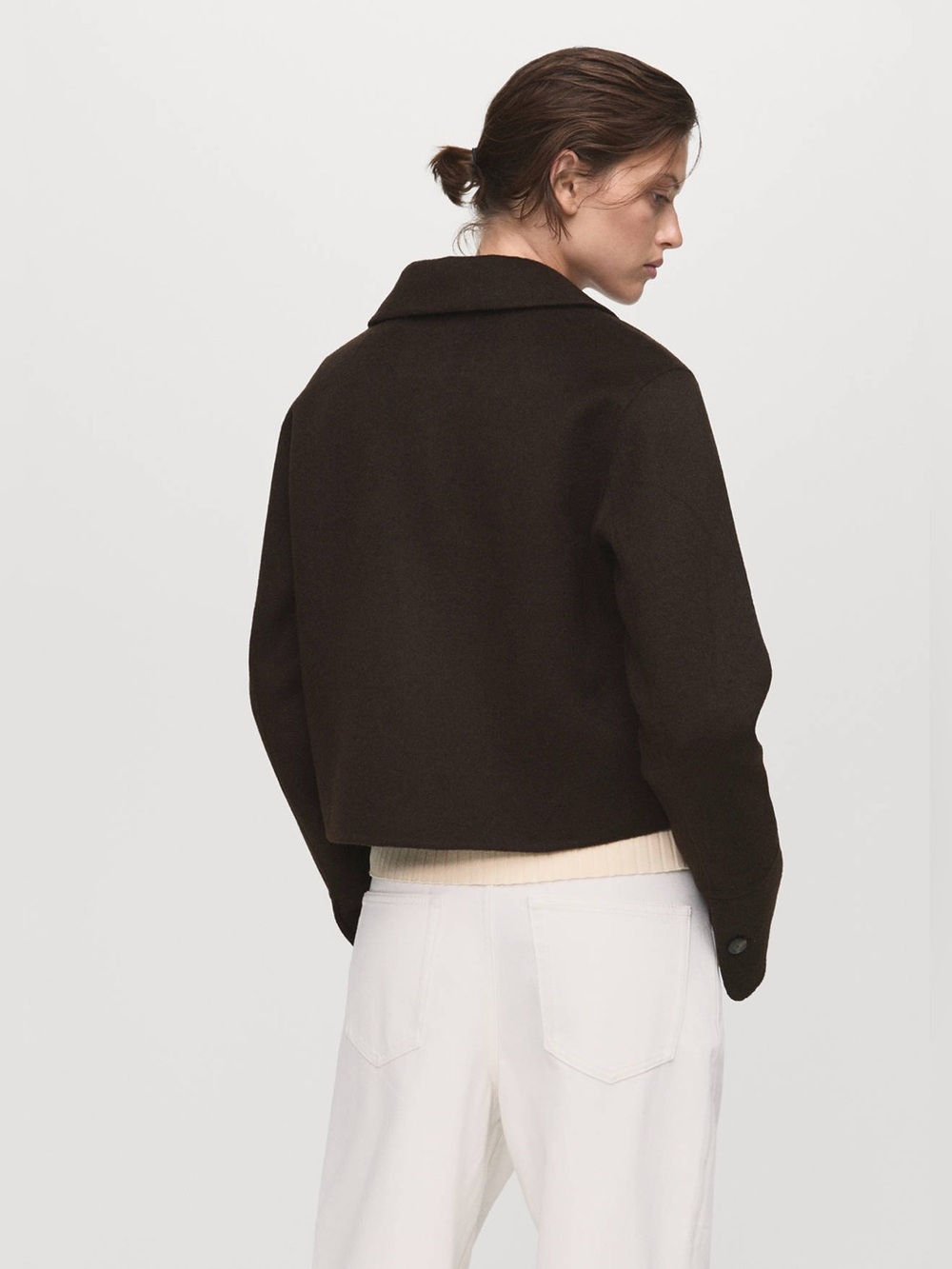MANGO Wool Jacket With Buttons Coffee - Picture 4 of 7